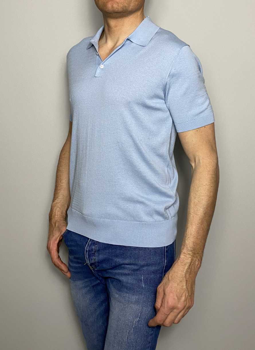 Polo manga corta de seda y algodón CC CORNELIANI