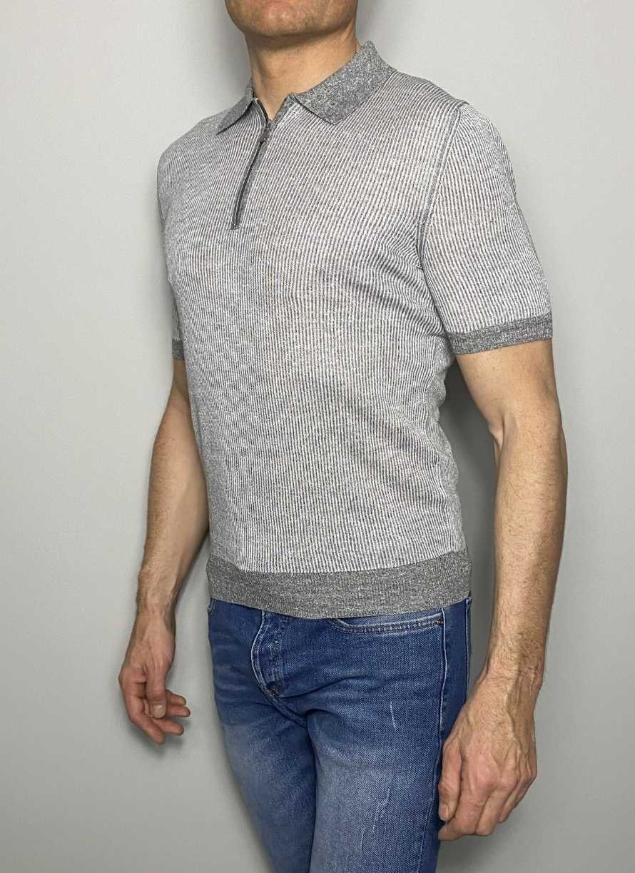 Polo manga corta de lino y algodón GRAN SASSO