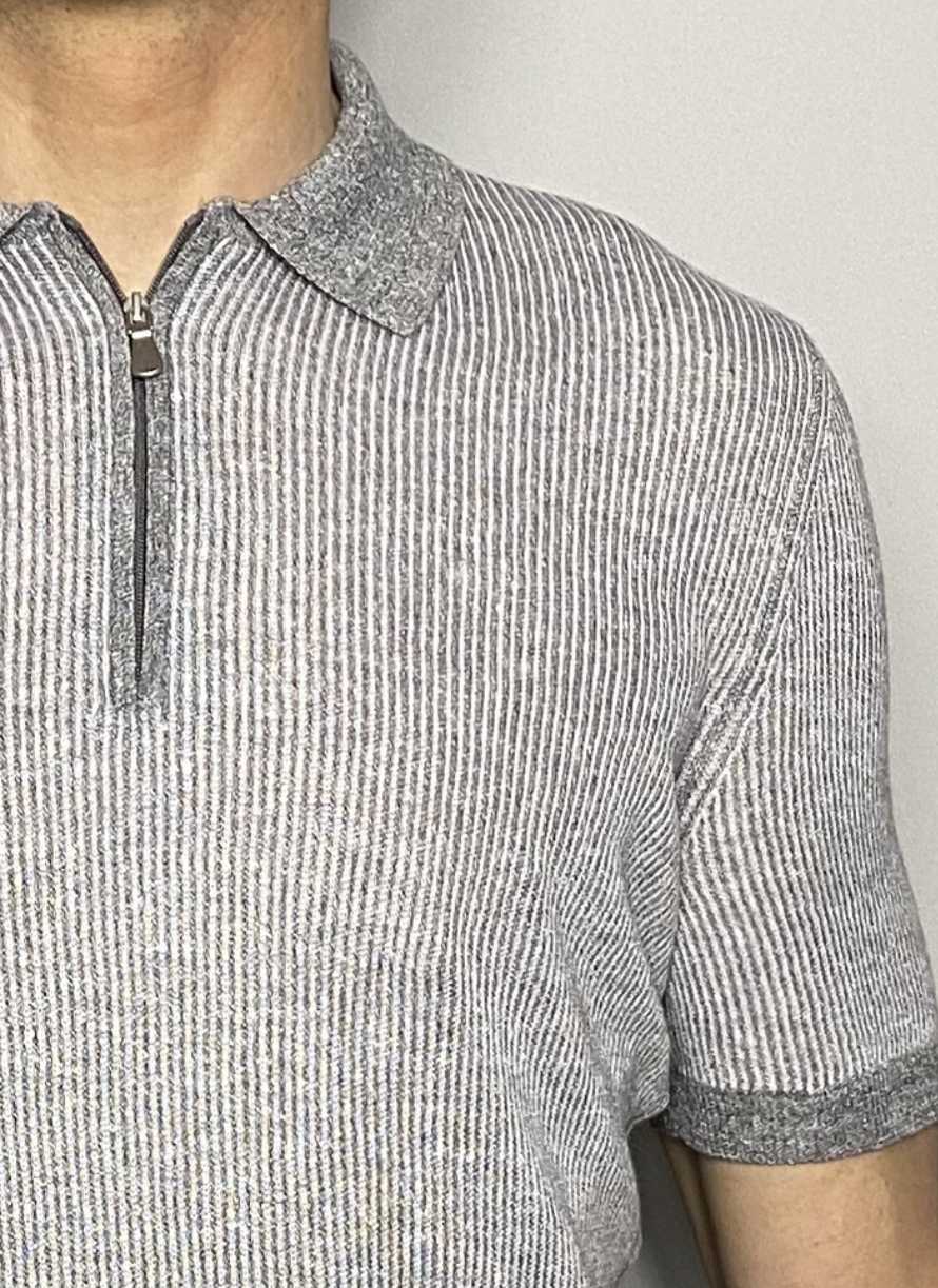 Polo manga corta de lino y algodón GRAN SASSO