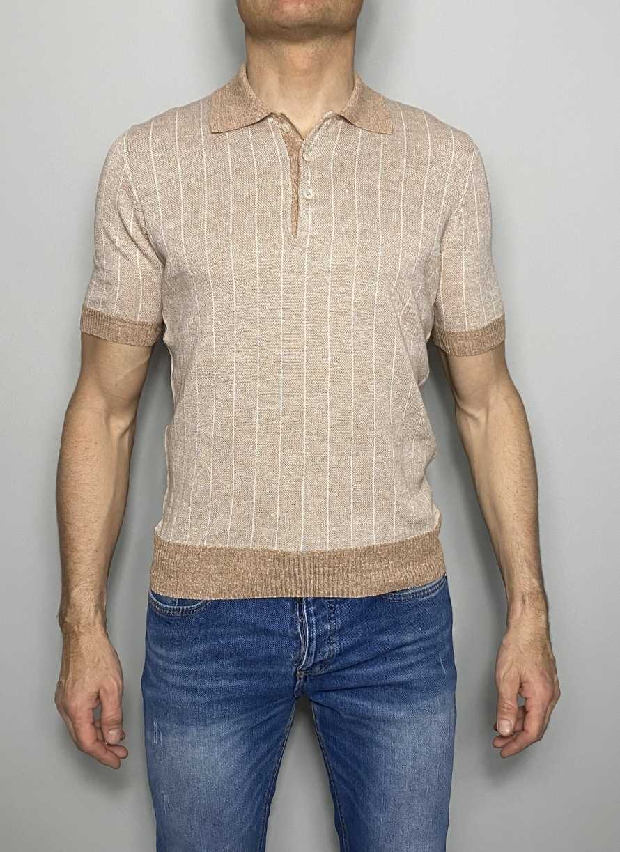 Polo manga corta de lino y algodón GRAN SASSO