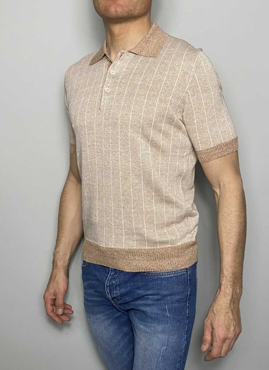 Polo manga corta de lino y algodón GRAN SASSO