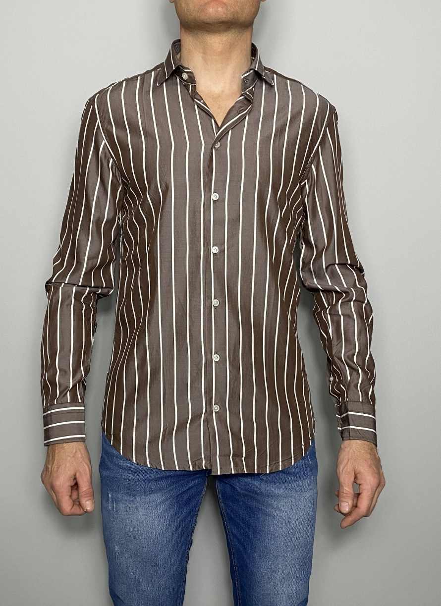 Camisa de lino manga larga BASTONCINO