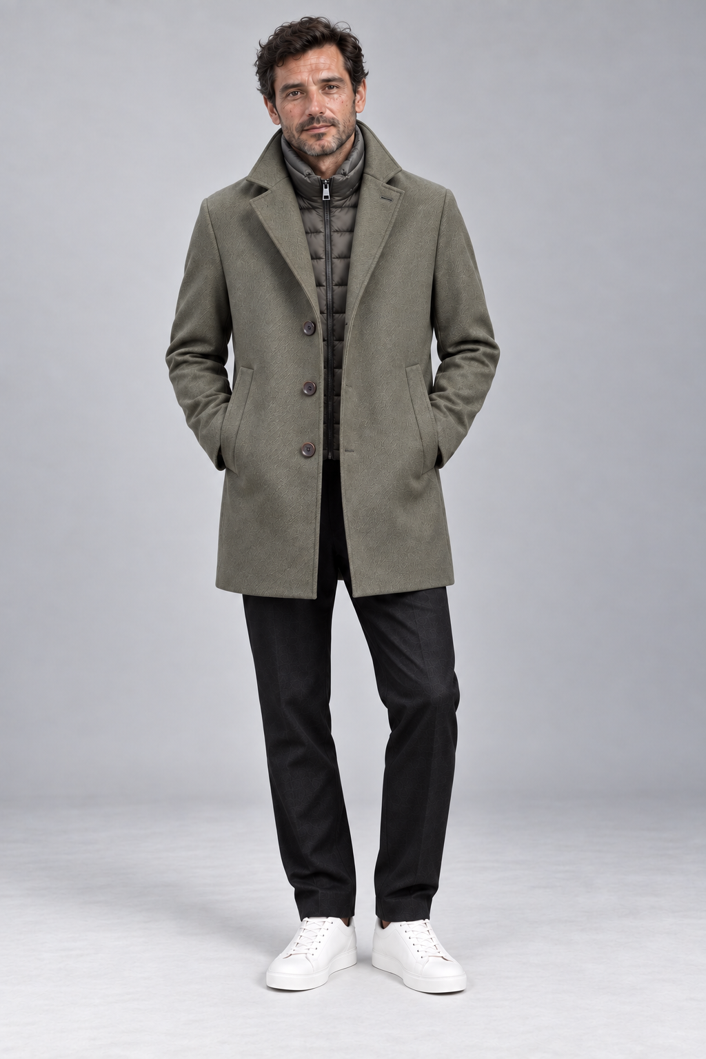 Parka DUNO lana y pluma verde